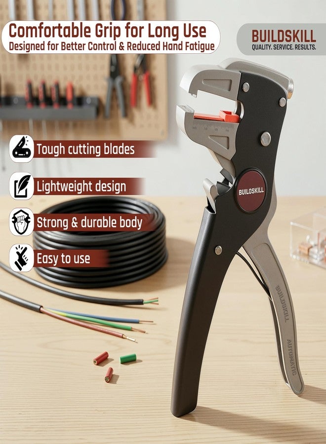 BUILDSKILL 2 IN 1 Automatic Wire Stripping & Cutting Tool - Precision Cutter for Electrical, Automotive, Cords & Cables - Ergonomic Handle with Pressure Adjustment - Image 5