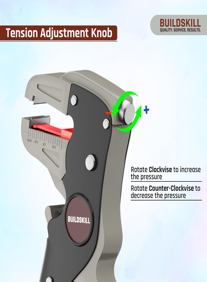 BUILDSKILL 2 IN 1 Automatic Wire Stripping & Cutting Tool - Precision Cutter for Electrical, Automotive, Cords & Cables - Ergonomic Handle with Pressure Adjustment - Image 3