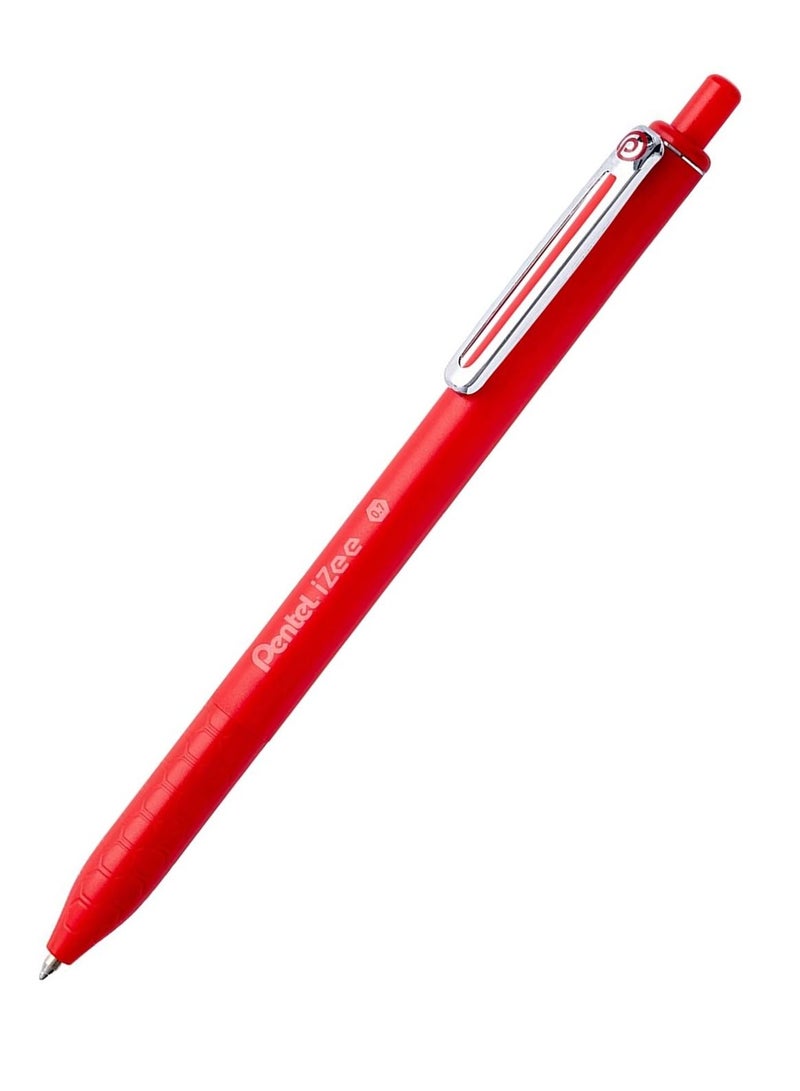 Pentel 4-Piece Izee Retractable Ballpoint Pen 0.7mm Tip Red Ink - Image 2