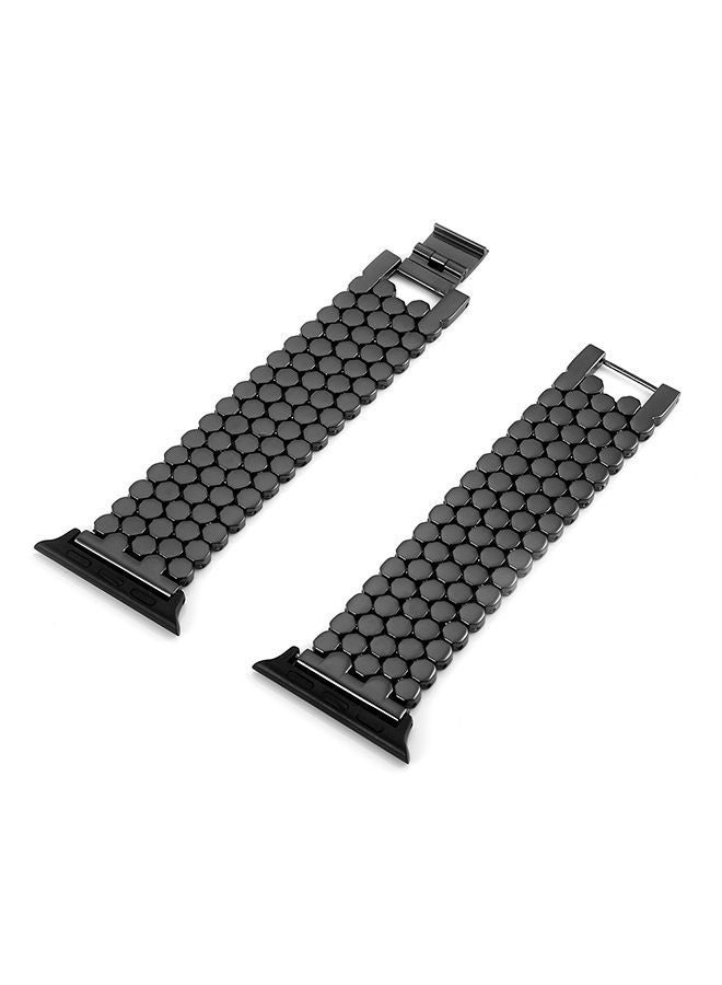 NIBEMINENT Replacement Band For Apple Watch Series 3/2/1 38mm Black - Image 3