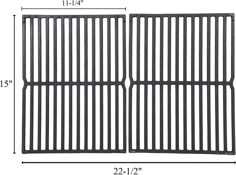 GasSaf 15" Grill Grate Replacement for Weber 7522, Spirit 200, Spirit E200, S200, S210, E210, Spirit 500,Genesis Silver A, 2-Pack Cast Iron Grill Grid Grate Replace for Weber 7521, 7523, 65904, 65905 - Image 2