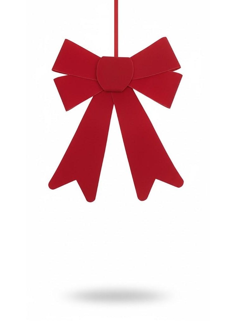 فيونكة ديكور كريسماس كبيرة – أحمر - Image 1