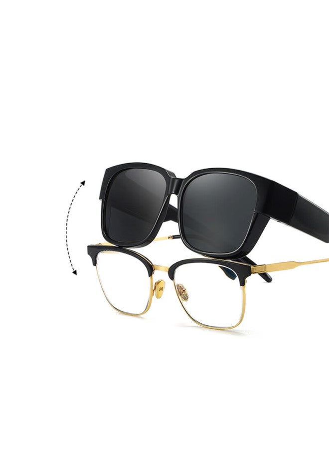 Lovedru Lafudelu Sungl With Polarized Lenses For Nearsightedness, Uv400 Protection For Both Nearsighted And Non-nearsighted, Dual-use Anti-glare Gl, Windproof And Dustproof Large Frame Driving Sungl Case Tg821 - Image 2