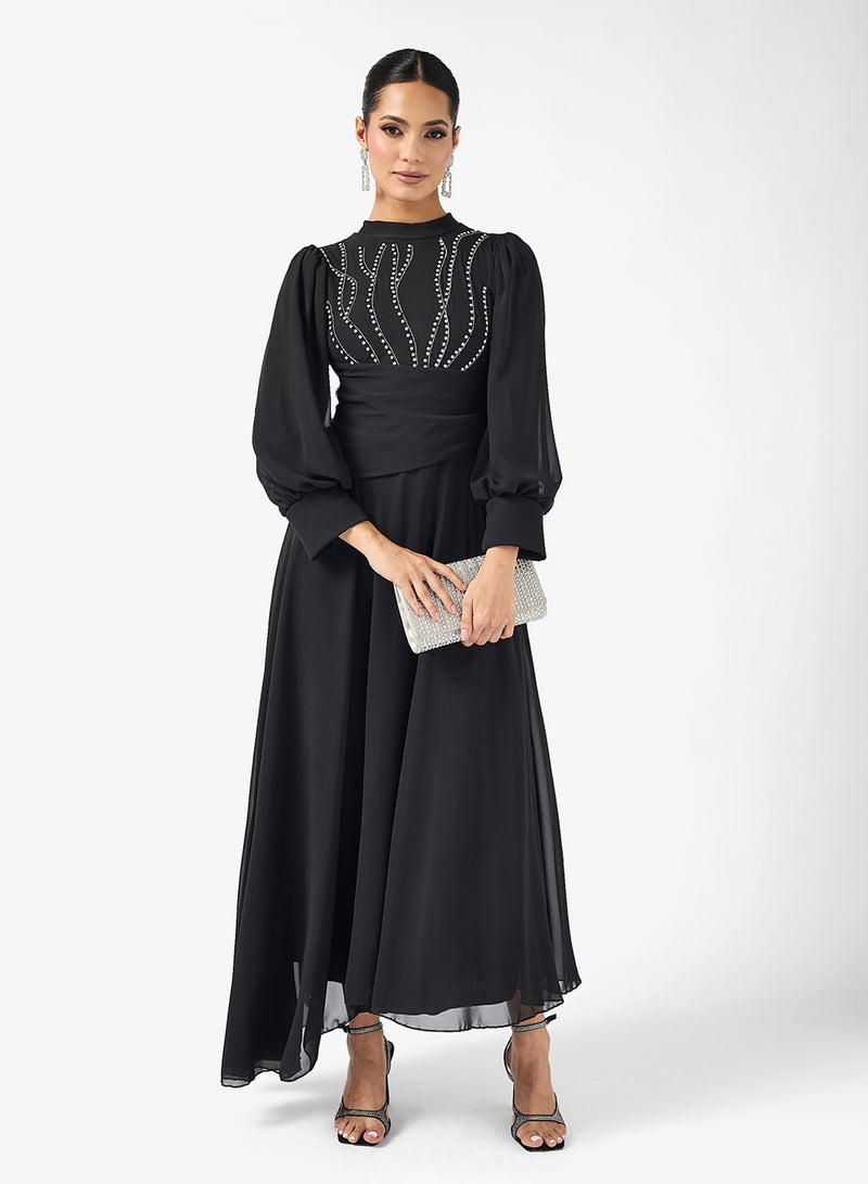 Khizana A-line Dress With Embellished Bodice - Image 1