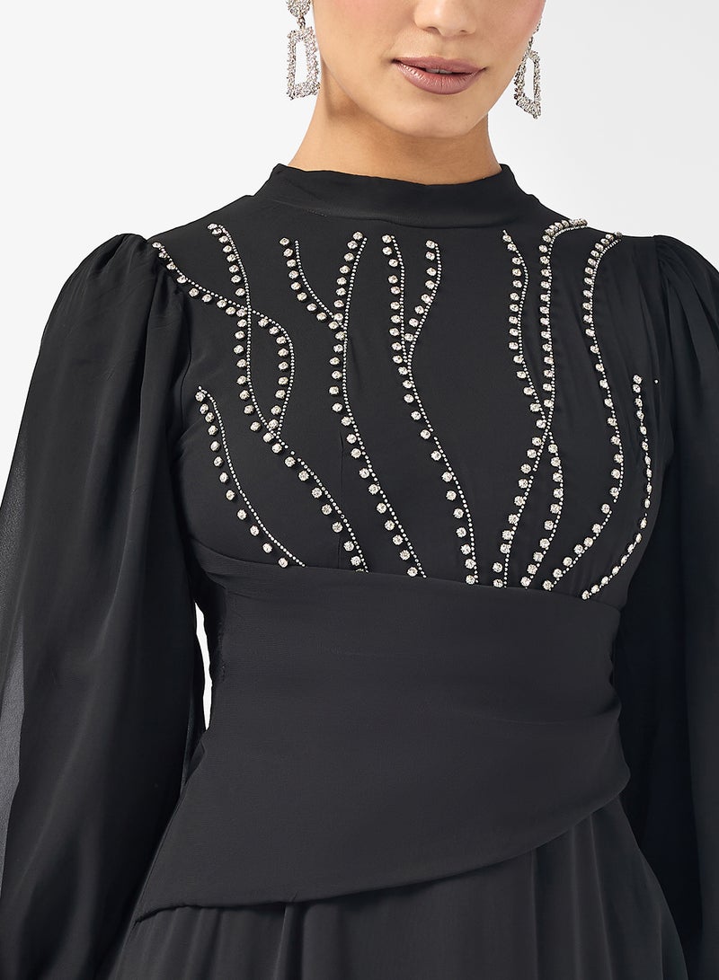 Khizana A-line Dress With Embellished Bodice - Image 3