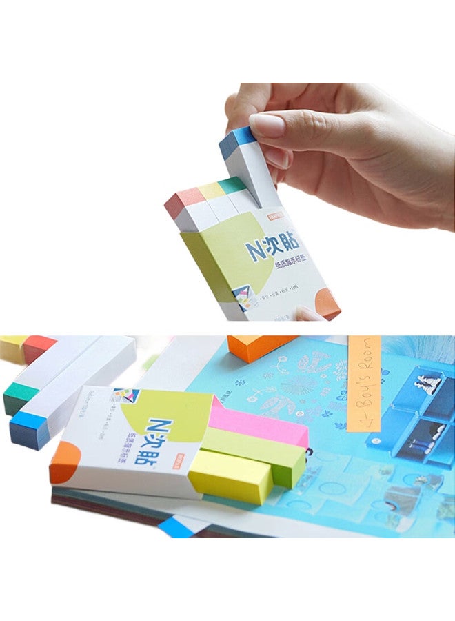 Stickn (Stickn) 2400 Sheets 4-Color Sticky Notes With Index Tabs 76*14Mm Label Memo Pad Fluorescent Color 6 Bags Pack 34019-J6 - Image 2