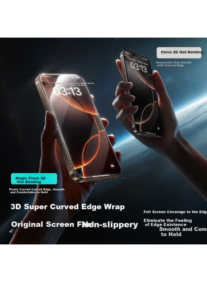 SmartDevil Shanmo [3d Hot Bending Film | 0.18mm Ultra-thin] Tempered Glass Screen Protector For Apple Iphone 16 Pro Max, Anti-dust High Definition Film With Two Sets - Image 2
