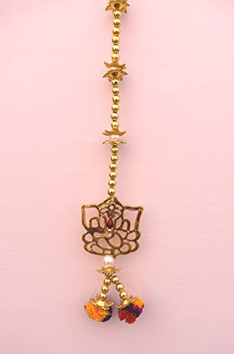 CREYENTES CREYENTES Lotus hangings for Decoration Handcrafted Door Toran Latkan for Decoration of Diwali Home Decoration Ganesh Pan_Latkan  - Image 5