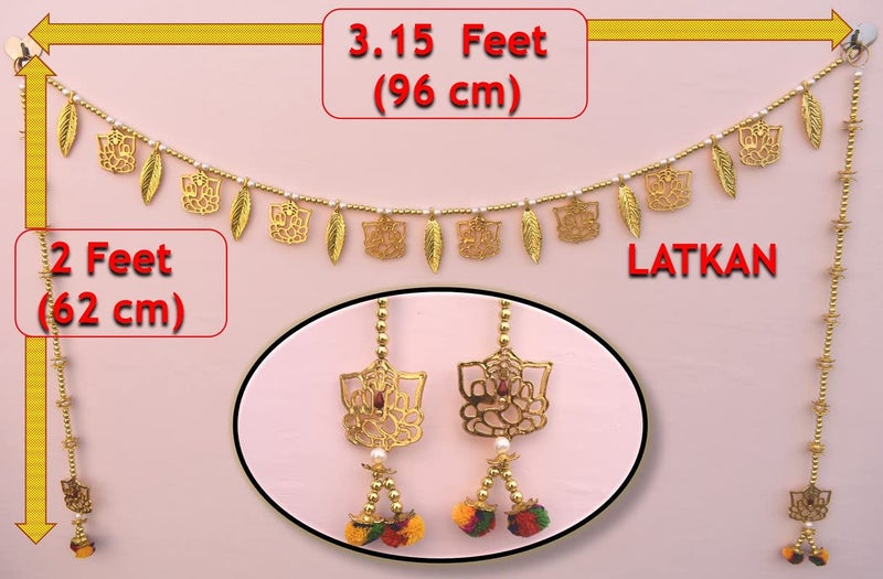 CREYENTES CREYENTES Lotus hangings for Decoration Handcrafted Door Toran Latkan for Decoration of Diwali Home Decoration Ganesh Pan_Latkan  - Image 2