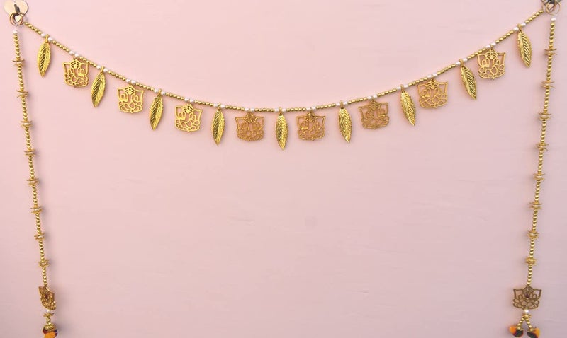 CREYENTES CREYENTES Lotus hangings for Decoration Handcrafted Door Toran Latkan for Decoration of Diwali Home Decoration Ganesh Pan_Latkan  - Image 1