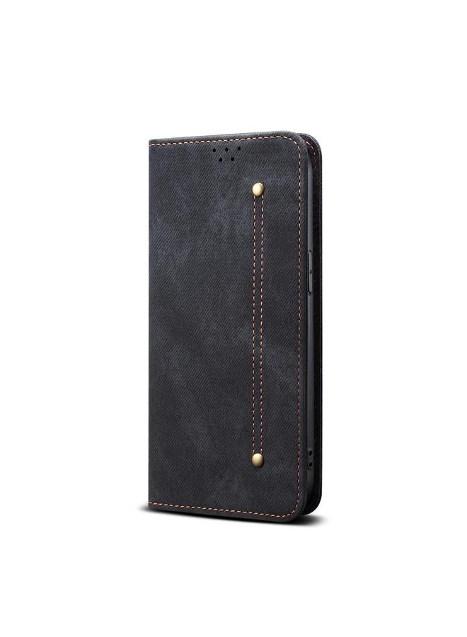 S-TOP Case For iPhone 16e Denim Texture Casual Style Horizontal Flip Leather Case - Image 2