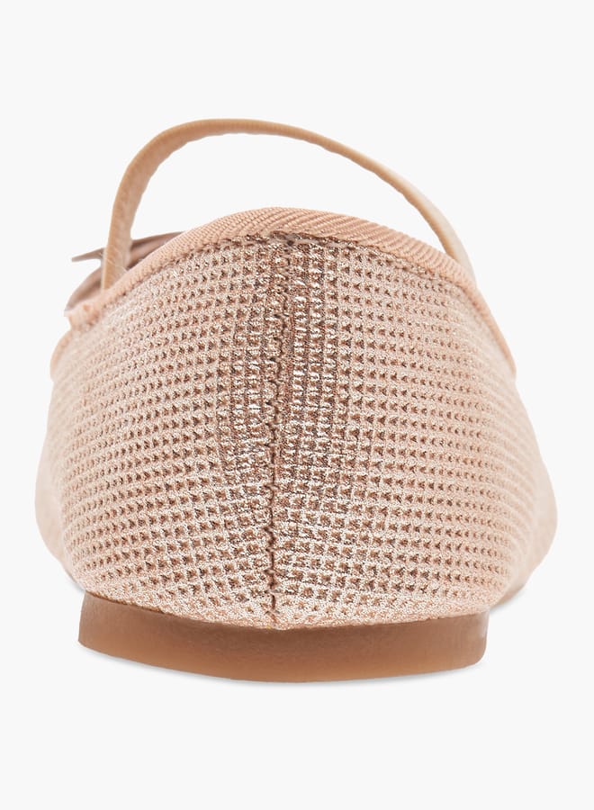 Flora Bella By Shoexpress Girls Bow Accent Ballerina Shoes with Elastic Strap Detail  - Image 5