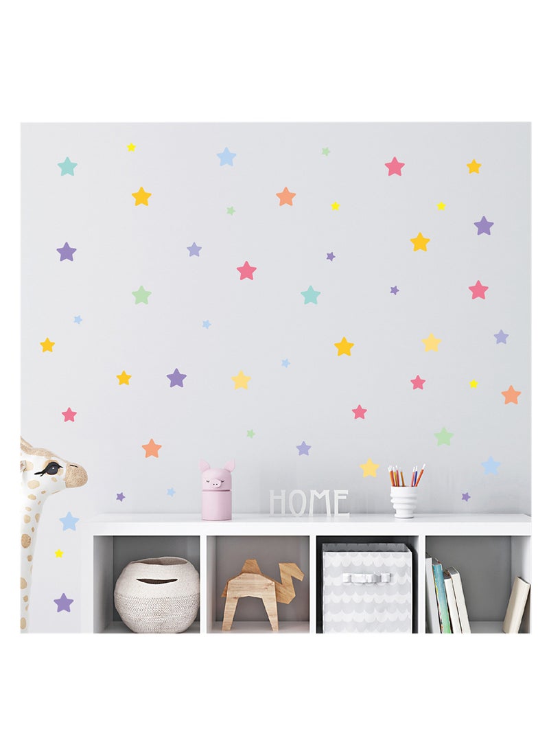 نوفولان ملصقات حائط ملونة من NOVOLAN على شكل قلب ونقطة، 10 أوراق، ملصقات حائط ملونة على شكل نقطة حب ذاتية اللصق لتزيين غرفة نوم الأطفال في رياض الأطفال، ملصقات حائط، أشكال تعليمية (نجمة) - Image 1