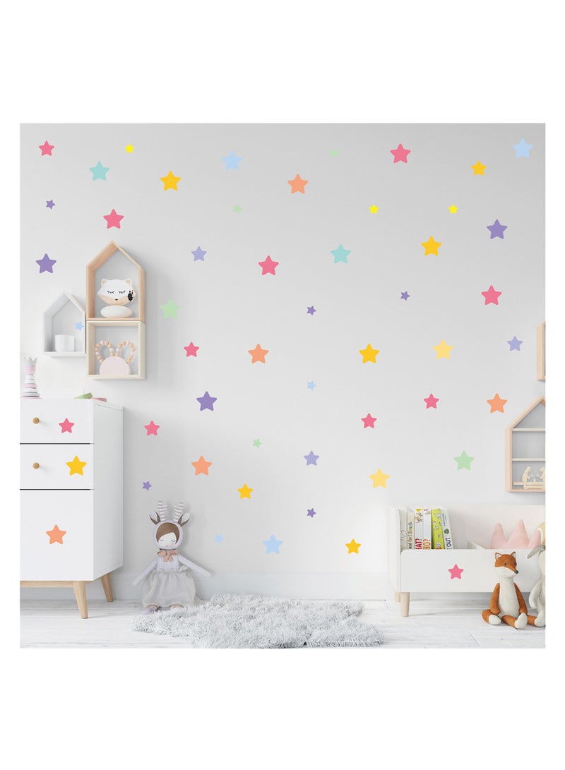 نوفولان ملصقات حائط ملونة من NOVOLAN على شكل قلب ونقطة، 10 أوراق، ملصقات حائط ملونة على شكل نقطة حب ذاتية اللصق لتزيين غرفة نوم الأطفال في رياض الأطفال، ملصقات حائط، أشكال تعليمية (نجمة) - Image 2