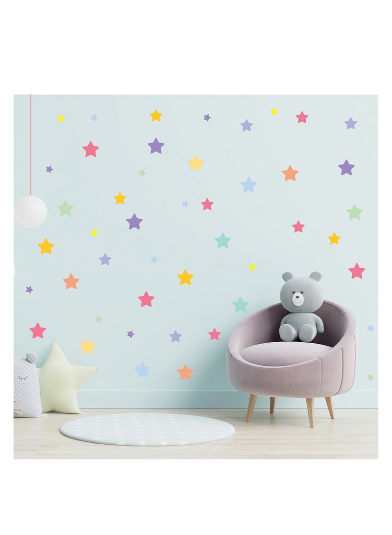 نوفولان ملصقات حائط ملونة من NOVOLAN على شكل قلب ونقطة، 10 أوراق، ملصقات حائط ملونة على شكل نقطة حب ذاتية اللصق لتزيين غرفة نوم الأطفال في رياض الأطفال، ملصقات حائط، أشكال تعليمية (نجمة) - Image 4