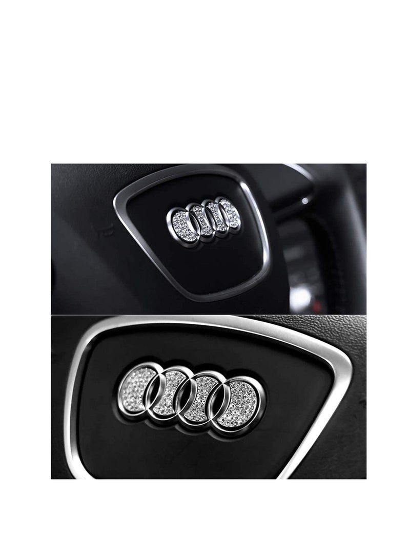 SYOSI Bling Bling Car Steering Wheel Emblem Decorative Diamond Accessories Sticker Compatible for Audi, DIY Bling Car Steering Wheel Emblem Bling Accessories - Image 1