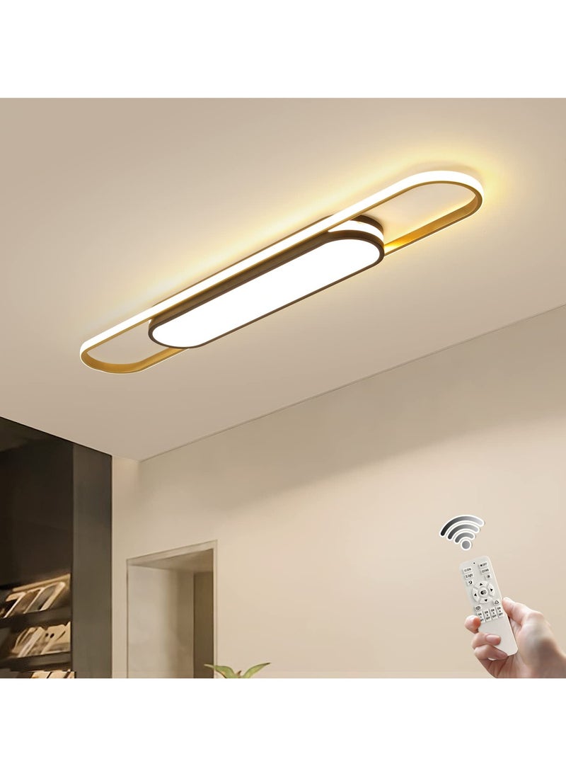 Ganeed Linear Ceiling Light Modern LED Ceiling Lamp Dimmable Acrylic Ceiling Lighting Fixture with Remote Control for Kitchen Dining Room Cloakroom Hallway(48W/110cm L)  - Image 2