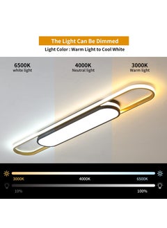 Ganeed Linear Ceiling Light Modern LED Ceiling Lamp Dimmable Acrylic Ceiling Lighting Fixture with Remote Control for Kitchen Dining Room Cloakroom Hallway(48W/110cm L)  - Image 4