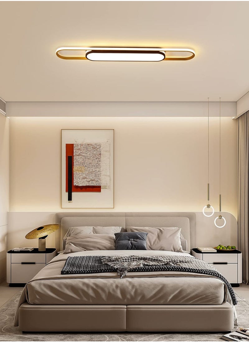 Ganeed - Linear Ceiling Light Modern LED Ceiling Lamp Dimmable Acrylic Ceiling Lighting Fixture with Remote Control for Kitchen Dining Room Cloakroom Hallway(48W/110cm L) - Image 1