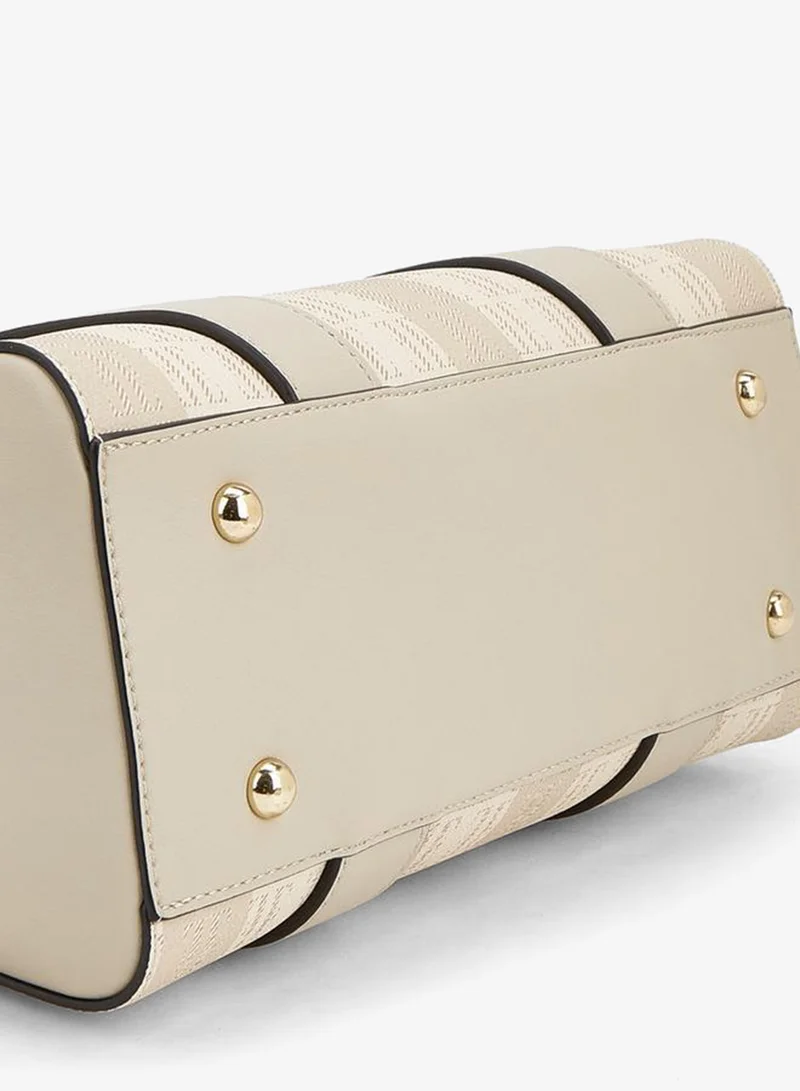 ELLE Beige Monogram Print Tote Bag with Detachable Strap for Women | Best Price UAE