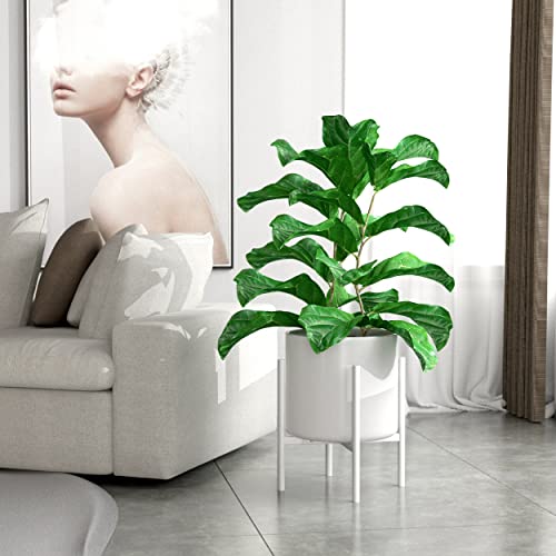 EKNITEY Adjustable Plant Pot Stand: Indoor Outdoor Modern Flower Holder Metal Plant Rack Organizer Planter Stand for Garden Patio Corner Bathroom Living Room Balcony Home Office (White) - Image 4