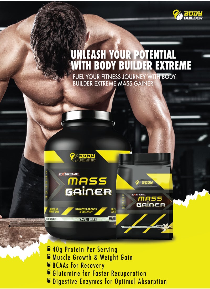 Body Builder - Body Builder Extreme Mass Gainer Weight Gainer 10 Lbs Chocolate Flavor - Image 1