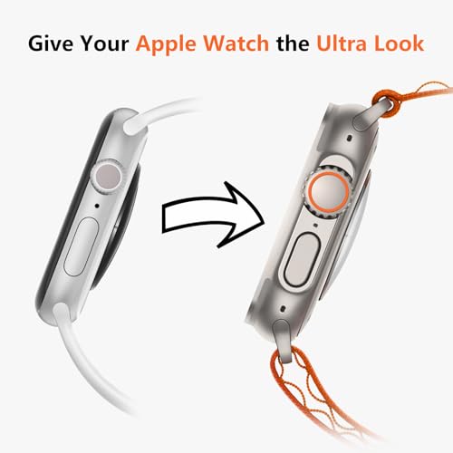 amBand 3 in 1 Metal Case Compatible with Apple Watch Series 9/8/7 45mm, W1 Rugged Bumper Protector [Turning into Ultra 3/2/1 Upgrade] with Watch Crown + Back Cover, Natural Titanium - Image 5