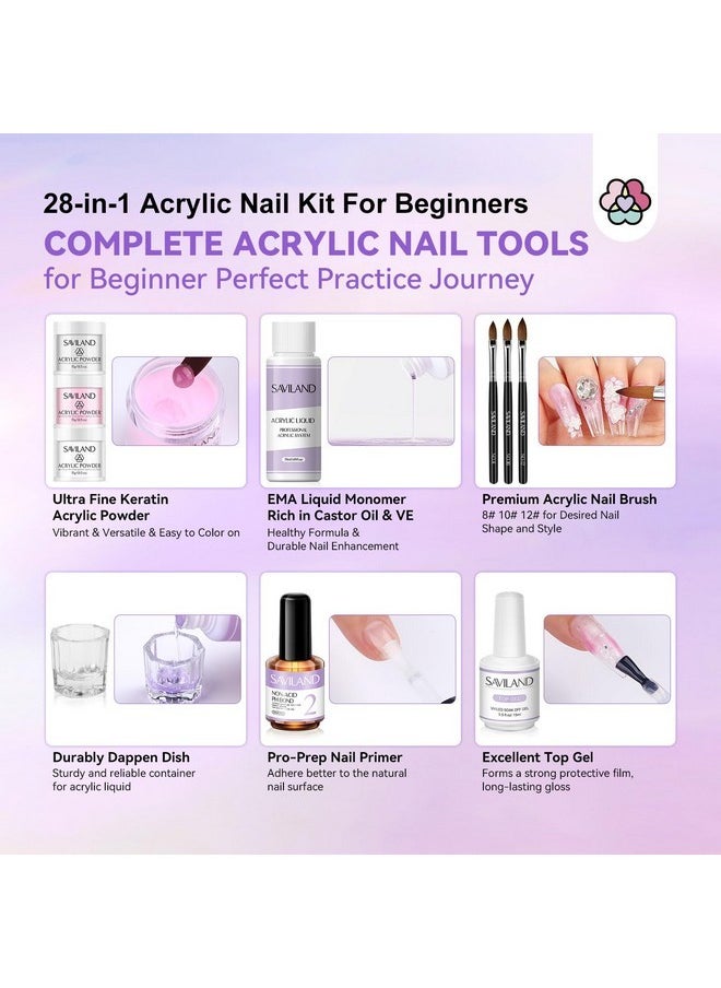 Saviland Acrylic Nail Kit With Everything: Acrylic Kit With Nail Drill Nail Kit Acrylic Set For Beginners Starter Acrylic Nail Set Full Acrylic Nail Supplies For Nail Extensions  - Image 4
