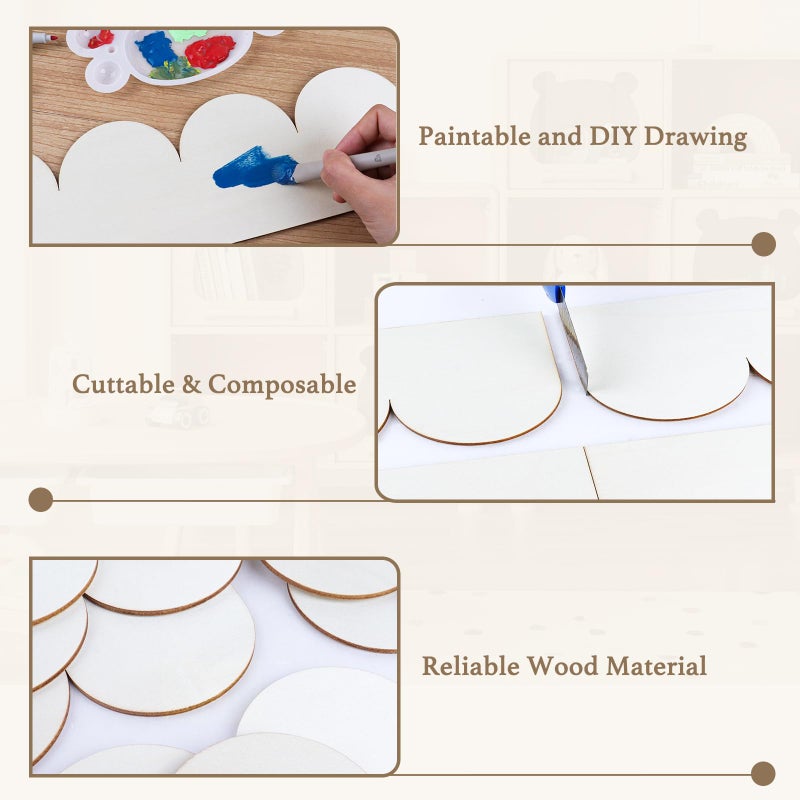 Hamminy Scalloped Decorative Wood Trim Unfinished Scalloped Edge Wooden Molding Cute DIY Moulding Trims for Cabinet Window Shelf Door Wall, 15.74 x 1.57 Inch, 6 Pack - Image 3