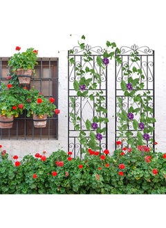 Generic Metal Garden Trellis Panels 2 Pack Decorative Garden Fence Border for Climbing Plants 182cm x 50cm Rustproof Iron Plant Trellis Potted Support  - Image 2