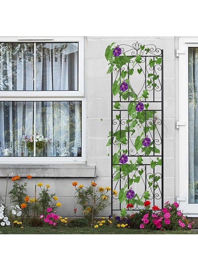 Generic Metal Garden Trellis Panels 2 Pack Decorative Garden Fence Border for Climbing Plants 182cm x 50cm Rustproof Iron Plant Trellis Potted Support  - Image 3