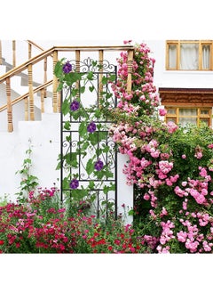 Generic Metal Garden Trellis Panels 2 Pack Decorative Garden Fence Border for Climbing Plants 182cm x 50cm Rustproof Iron Plant Trellis Potted Support  - Image 4