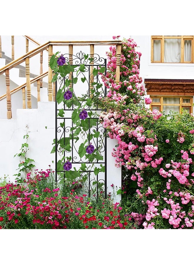 Generic Metal Garden Trellis Panels 2 Pack Decorative Garden Fence Border for Climbing Plants 182cm x 50cm Rustproof Iron Plant Trellis Potted Support  - Image 4