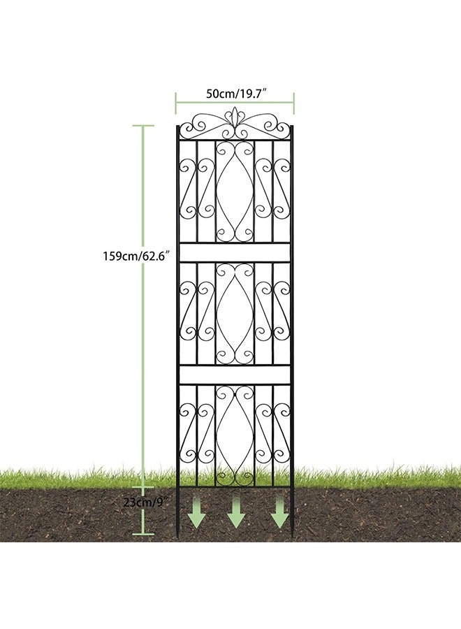 Generic Metal Garden Trellis Panels 2 Pack Decorative Garden Fence Border for Climbing Plants 182cm x 50cm Rustproof Iron Plant Trellis Potted Support  - Image 5