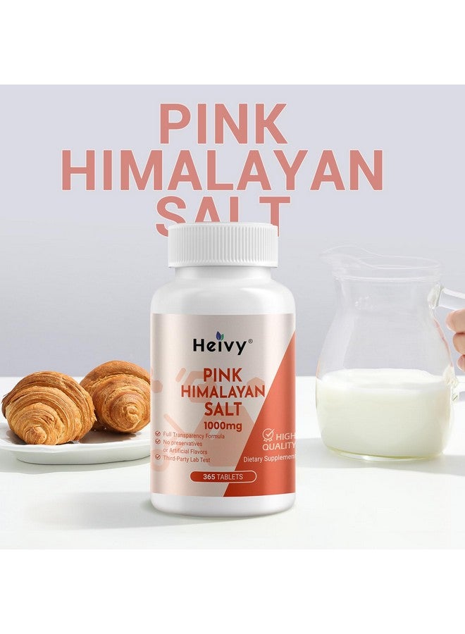 Heivy Pink Himalayan Salt Tablets 1000mg - Sodium Chloride 988mg, Non-GMO, Mineral-Rich Electrolyte Balance and Hydration, 365 Salt Tablets-Eectrolyte Supplement - Image 4