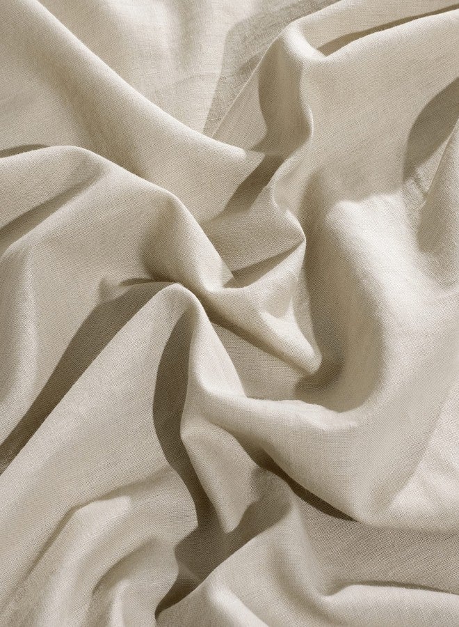 TUMEI King Size 100% Linen Pillowcase Set of 2 (90x50cm) - Washed Natural Linen, Solid Color, Natural Linen, Soft and Breathable, King - Image 5