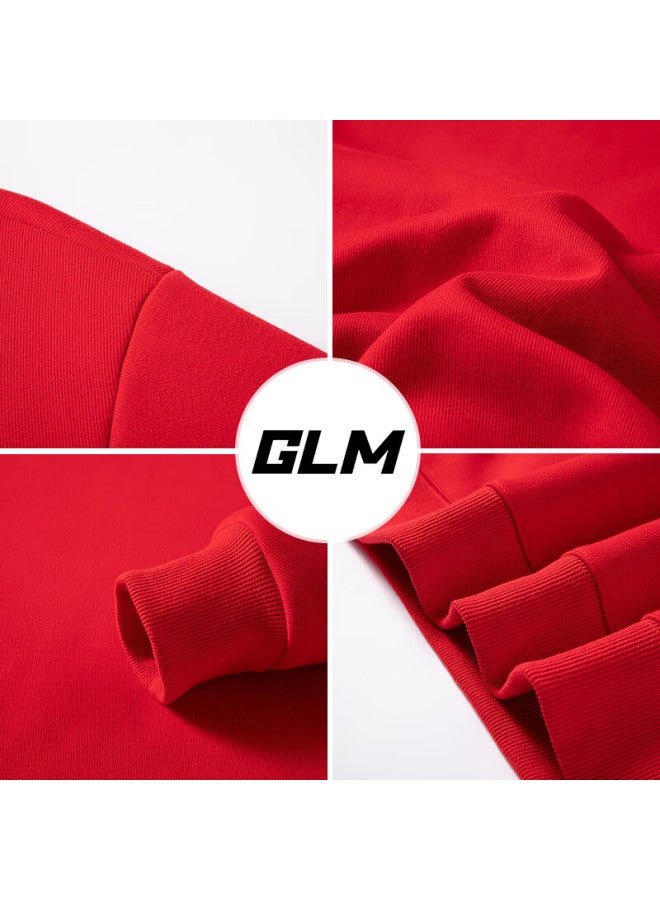Glm Men's Crewneck Sweatshirt Autumn Winter Fleece Thickened New Year Red Festive Dragon Year Jacket - Image 1
