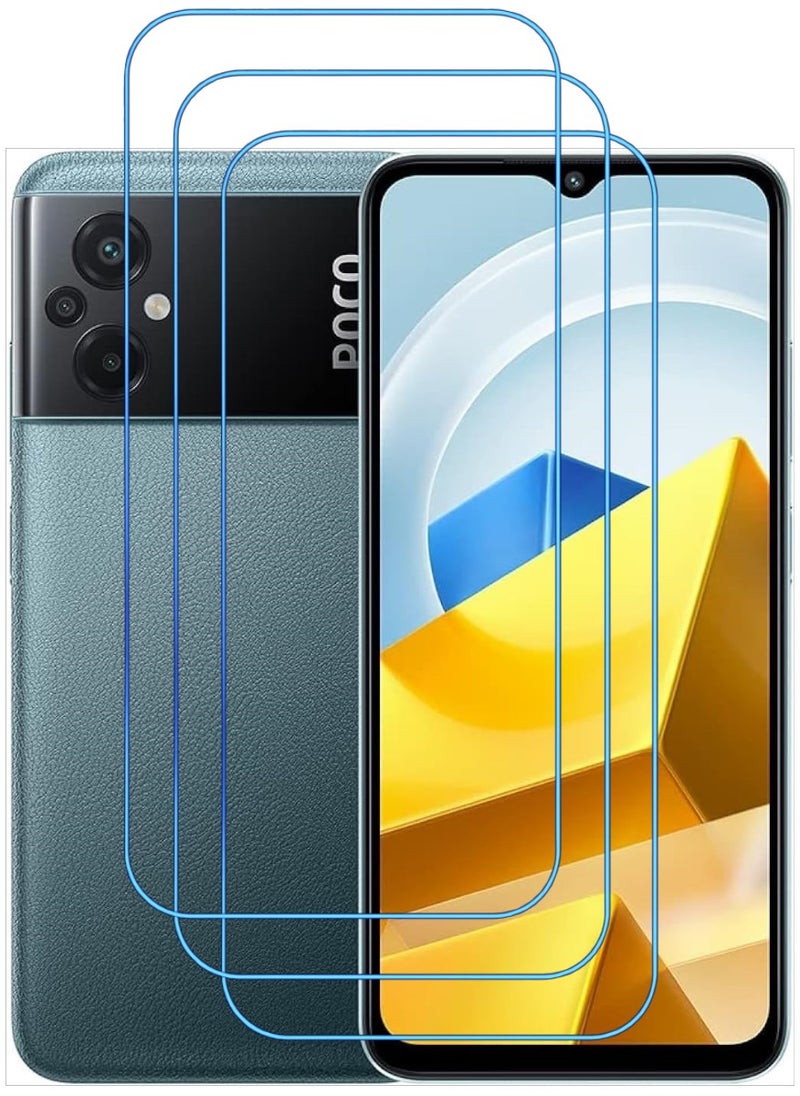 ACLIX 3 Pieces Antistatic ESD Dustproof Premium Quality High Definition Clear Tempered Glass Screen Protector Designed For Xiaomi Poco M5 - Image 1