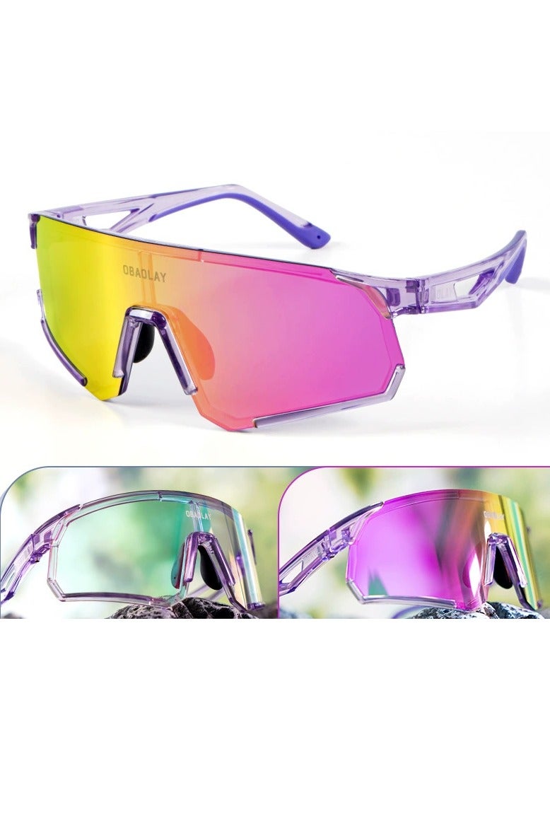 Riding windproof glasses, colorful sunglasses, sports sunglasses, color changing outdoor running goggles, hiking day and night dual-use glasses