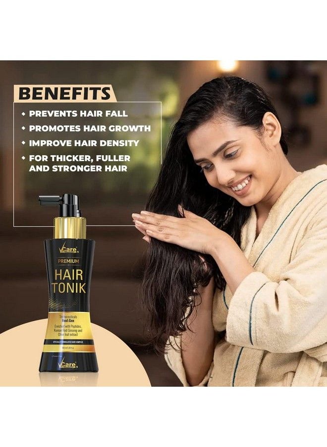 VCare Hair Growth Tonic For Women With Castor Oil And Olive Leaf Extractbest Scalp Vitalizer Serum For All Hair Type Control Hair Fall & Strengthens Hair 100Ml (Pack Of 1)  - Image 5