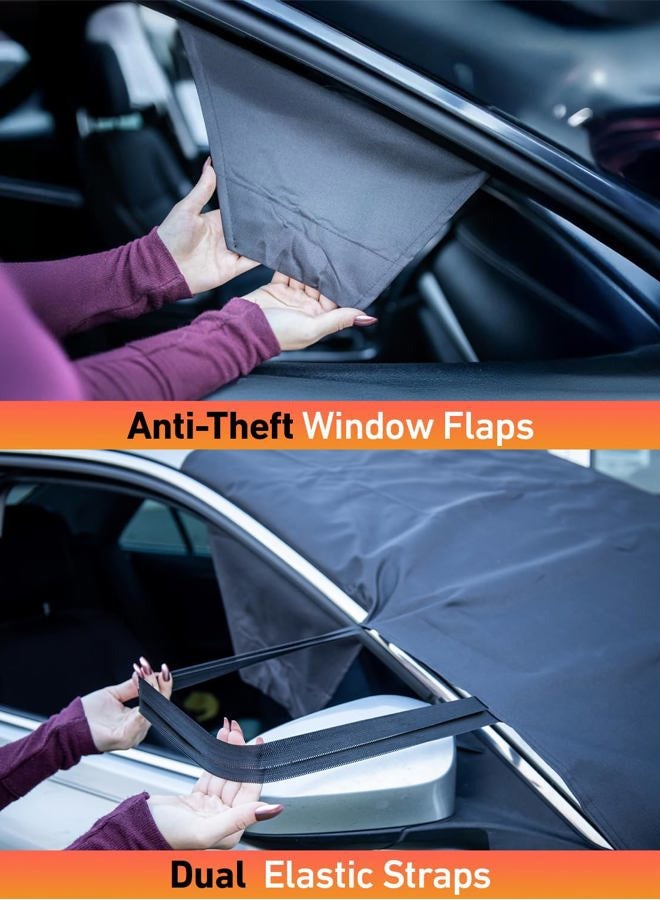 EcoNour Car Snow Cover Compatible for Audi A3 | Windshield Cover for Ice and Snow with S-Hook Straps | Heavy-Duty 600D Oxford Winter Car Cover, Waterproof & Anti-Slip - Image 2