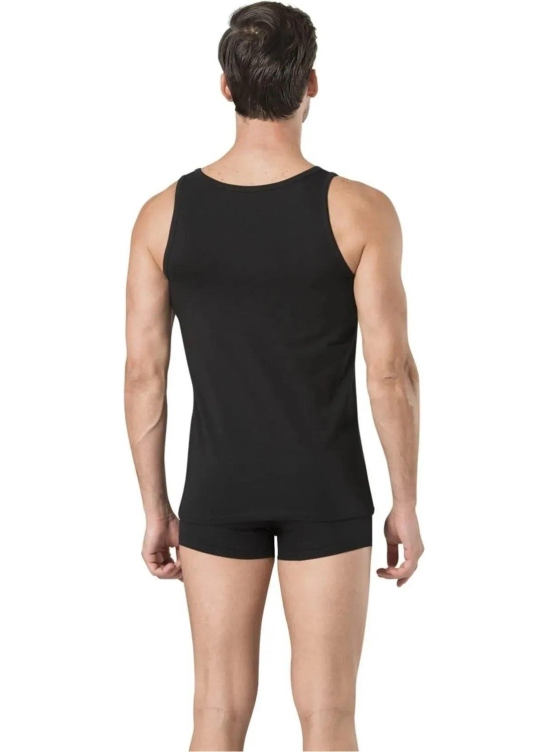 pierre cardin - 95% Cotton 5% Lycra Black Undershirt Boxer Set - Image 1