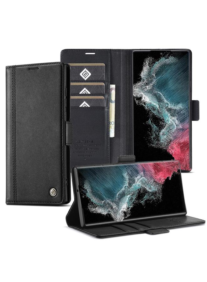 The Bros Case For Samsung Galaxy S22 Ultra PU + TPU Skin-friendly Feeling Leather Phone Case