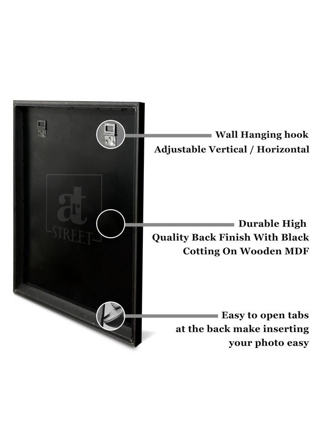 شارع الفن إطار صور حائط كبير الحجم من Art Street Synthetic Document، مجموعة من إطارين كبيرين للأعمال الفنية على الحائط والشهادات والصور والديكور المنزلي (16 × 24 بوصة، مبطن إلى: 12 × 16 بوصة - A3، أسود) - Image 4
