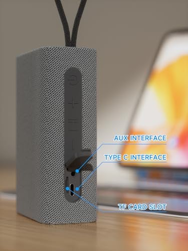 PEICHENG Speaker, Portable Wireless Bluetooth Speakers, Waterproof Loud Stereo Sound with RGB Lights TWS Paire Long Playtime for Home/Party/Outdoor, Electronic Gadgets (1PCS, Gray) - Image 5