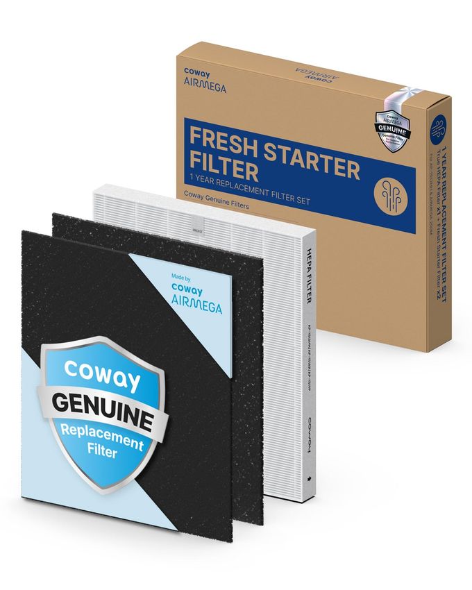 COWAY Ap-1512Hh & 200M Air Purifier Filter Replacement, Fresh Starter Pack, 2 Fresh Starter Deodorization Filters And 1 True Hepa Filter, 1 Pack, Black - Image 4