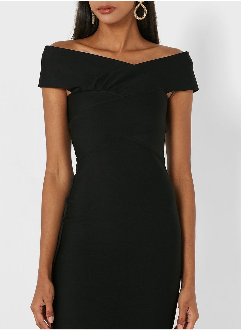 boohoo Bardot Knitted Dress  - Image 3