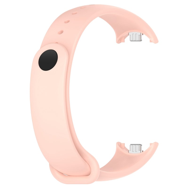 erorex For Xiaomi Mi Band 8 Solid Color Stainless Steel Plug Replacement Watch Band (Light Pink) - Image 3