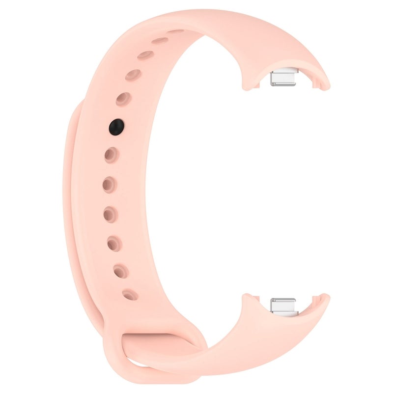 erorex For Xiaomi Mi Band 8 Solid Color Stainless Steel Plug Replacement Watch Band (Light Pink) - Image 4