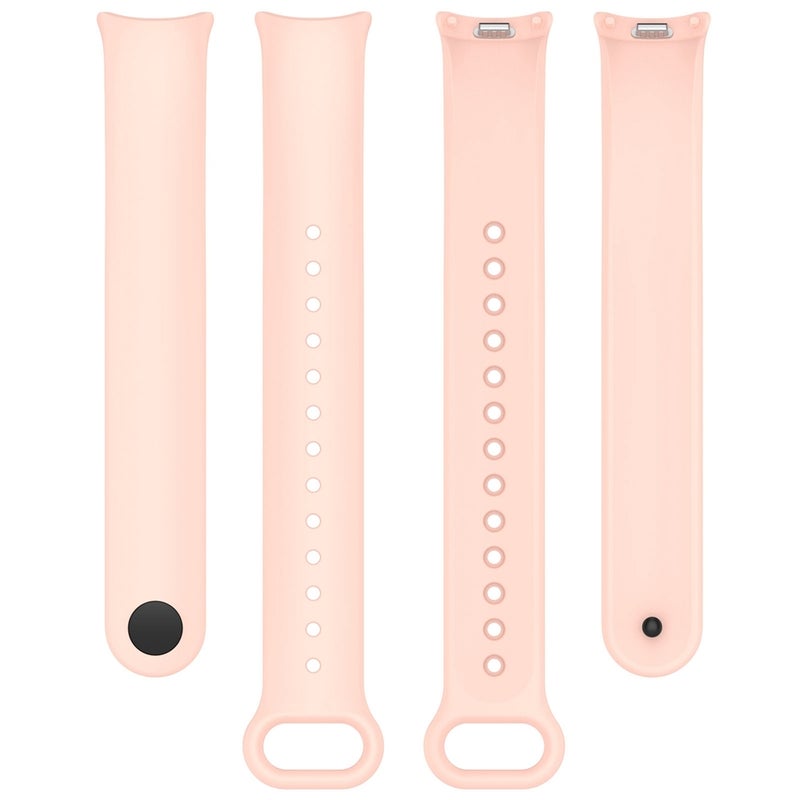 erorex For Xiaomi Mi Band 8 Solid Color Stainless Steel Plug Replacement Watch Band (Light Pink) - Image 5